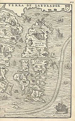 Mapa histórico del siglo XVI con representación de las tierras exploradas
