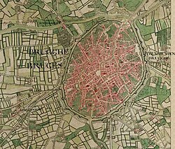Mapa histórico de Brujas circa 1775