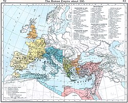 Divisiones administrativas del Imperio romano en 395