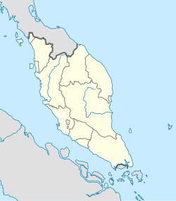 Mapa de localización de George Town en Malasia Peninsular