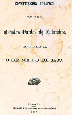 Primera página de la Constitución de 1863