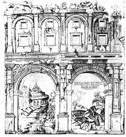 Reproducción de un dibujo de Giuliano da Sangallo de 1561