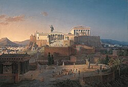 Representación de la Acrópolis de Atenas, obra de 1846 del arquitecto y pintor Leo von Klenze
