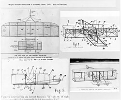 Planos de patente del diseño de los hermanos Wright