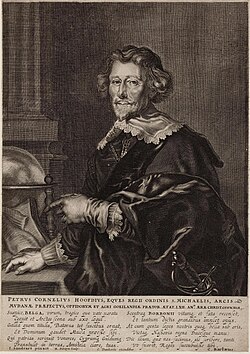 Retrato de Pieter Corneliszoon Hooft fechado en 1642