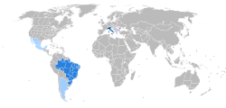 Mapa de territorios con presencia histórica de hablantes de véneto