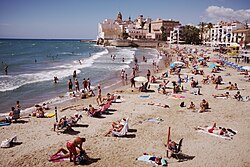 Playa de San Sebastián en Sitges