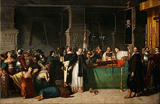 Los funerales de Atahualpa obra de Luis Montero en 1867. Museo de Arte de Lima.