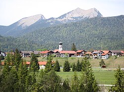Paisaje montañoso en los alrededores de Krün