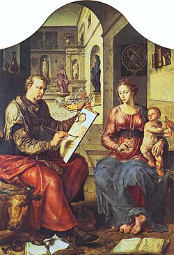 San Lucas pintando a la Virgen, de Martin van Heemskerck