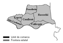 Comarcas del Rosellón según Joan Becat
