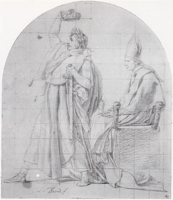 Boceto preparatorio para la coronación de Napoleón.