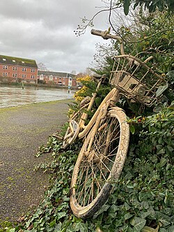 Bicicleta en Oxford durante el invierno