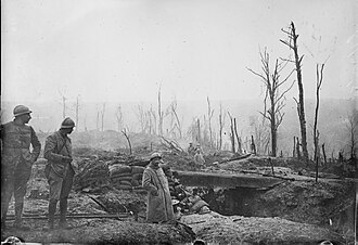 Soldados franceses en una trinchera durante 1916