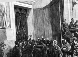 Representación del golpe de Estado de Pavía en La Ilustración Española y Americana