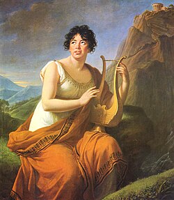 Madame de Staël retratada por Élisabeth Vigée Lebrun en 1808.