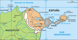 Mapa de la ubicación de la isla Perejil