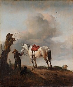 De schimmel (El hongo), óleo sobre tabla de Philips Wouwerman conservado en el Rijksmuseum