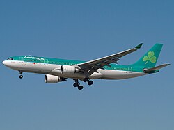Avión Airbus A330-200 con la librea de Aer Lingus
