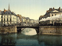 Nantes hacia 1890 con la confluencia de los ríos Erdre y Loira