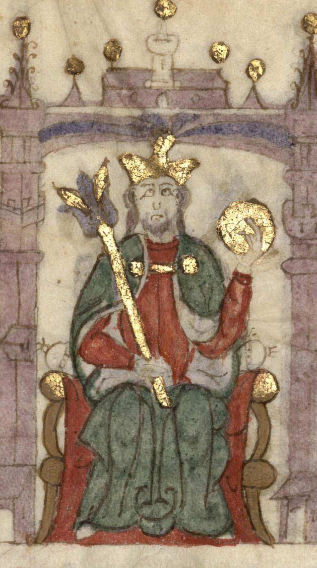 Miniatura medieval del rey Sancho III de Navarra.