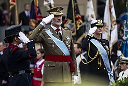 La princesa de Asturias durante un acto militar