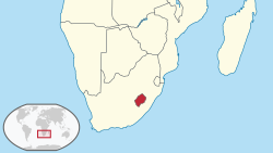 Mapa territorial de Lesoto rodeado por Sudáfrica