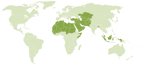 Mapa de países con mayoría musulmana