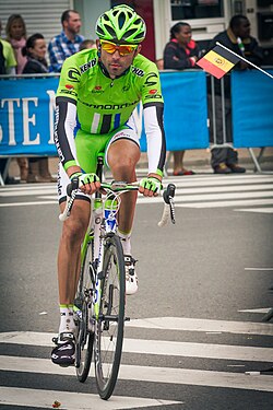 Retrato de Moreno Moser durante su etapa como ciclista profesional