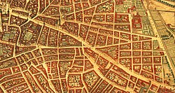 Calle de Atocha en el plano de Teixeira, 1656
