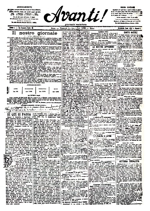 Primer número del periódico Avanti!