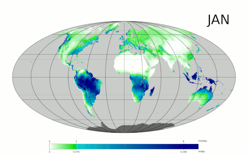 Animación de precipitación mundial