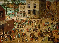 Vista general de la obra Juegos de niños de Pieter Brueghel el Viejo
