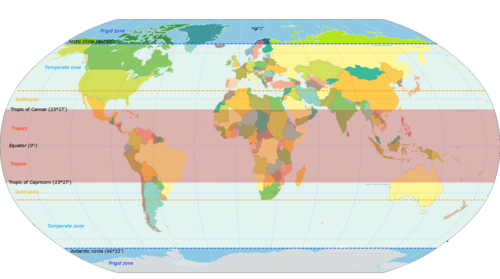 Mapa de las zonas geográficas del mundo