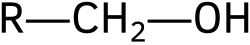Esquema estructural de un alcohol primario
