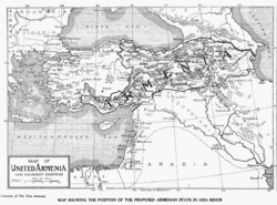 Propuesta cartográfica presentada por Armenia en la Conferencia de Paz de París