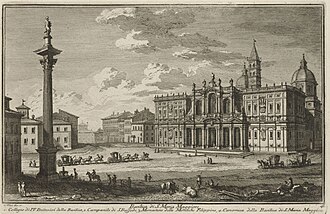 La fachada en un grabado de Giuseppe Vasi de 1746