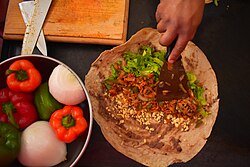 Burrito de carne de puerco tipo pastor