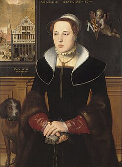 Retrato de Jacquemyne Buuck pintado por Pieter Pourbus en 1551.