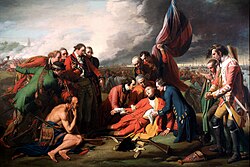 La muerte del General Wolfe, óleo sobre lienzo de Benjamin West, 1770