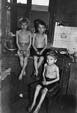 Niños afectados por la hambruna en los Países Bajos