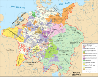 Mapa del Sacro Imperio en 1648