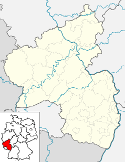 Mapa de ubicación de Dudenhofen en Renania-Palatinado