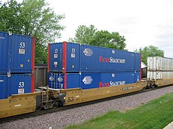 Vagón de pozo doble pila articulado de la Compañía TTX