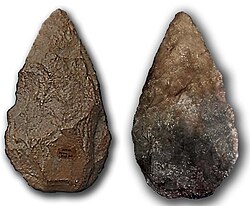Bifaz lanceolado de cuarcita procedente de Atapuerca
