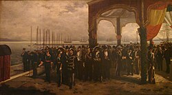 Embarque del rey Amadeo en el puerto de La Spezia