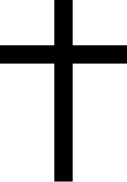 Representación esquemática de una cruz latina