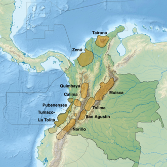 Ubicación de las culturas precolombinas de Colombia