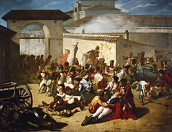 Representación pictórica de la muerte de Velarde en Monteleón