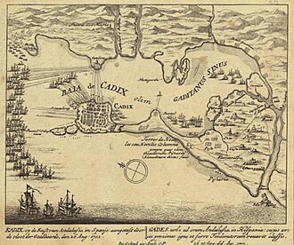 Representación y datos históricos sobre la Batalla de Cádiz de 1702